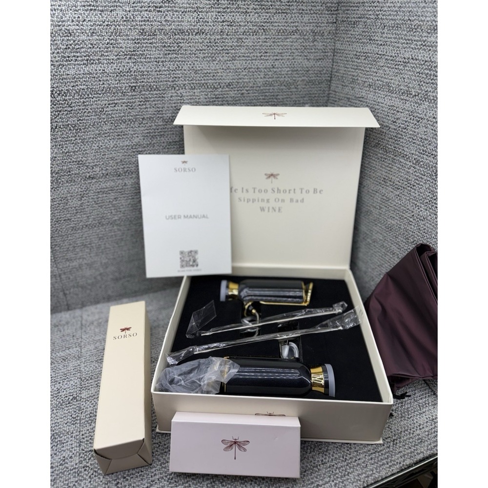 Sorso Wine Aerator & Preserver Set of 2 Open Box Plus Electric Wine Opener & Key